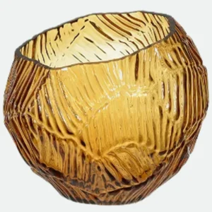 Vaso em vidro âmbar 23cm - Florarte
