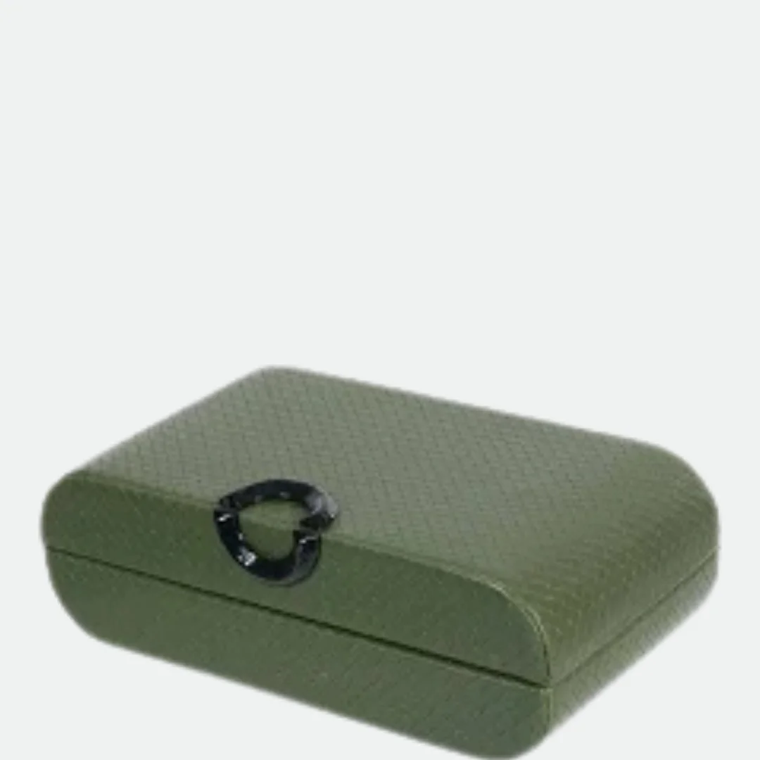 Caixa em MDF e Pu verde Florarte