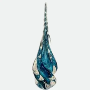 Gota torcida Aquamarine em Cristal de Murano 45cm - Cristais Tavares