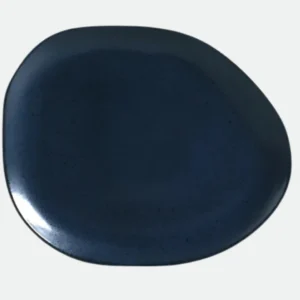 Prato Raso Oval Orgânico Night Blue 31x24x2,5cm - Porto Brasil