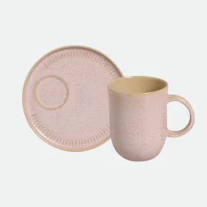 Kit Caneca Coup Stoneware com Pires Litchi 330ML - Porto Brasil