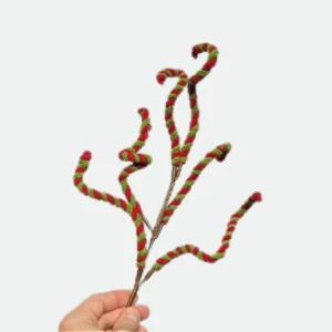 Galho Decorativo Candy Canne Vermelho e Verde 56cm