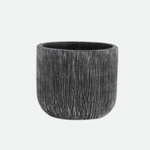 Cachepot em Cimento Decorativo Preto branco G - Mart