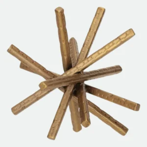 Escultura Decorativa Abstrata Asterisco em Metal  Dourada - Mart