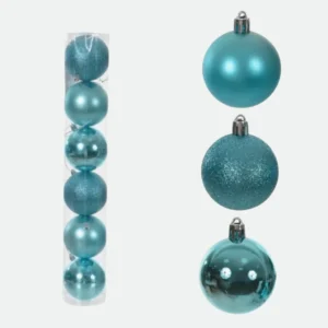 Bola Misto Tubo c/ 6 und. ( Azul Claro ) 8 cm - Florarte