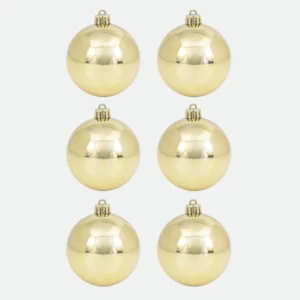 Bola Perolada Tubo C/ 06 und. ( dourado ) 8cm - Florarte