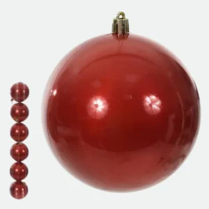 Bola Perolada Tubo c/06 und. ( Vermelho ) 8cm - Florarte