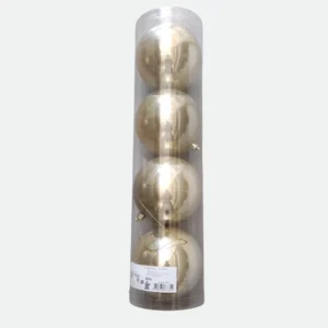 Bola Perolada Tubo c/ 4 und. Dourado 10cm - Florarte