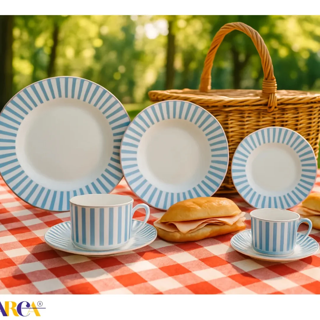 Aparelho de jantar 42 pçs em porcelana Charming Azul