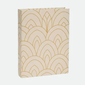 Livro Caixa Decorativo Bege com Detalhes Laranja 32x23 - Mart