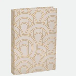 Livro Caixa  Bege com Detalhes Laranja 24cm - Mart