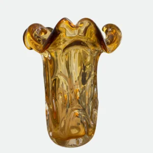 Vaso Decorativo Vidro Tipo Murano Âmbar 24x19cm