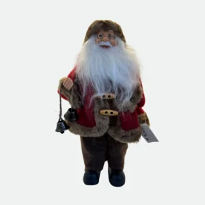 Papai Noel em Pé 30cm Vermelho e Marrom - Florarte