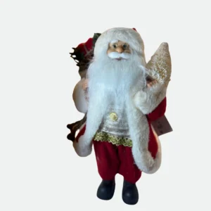 Papai Noel Em Pé  30cm (Vermelho e Dourado) - Florarte