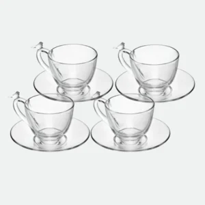 Conjunto 4 xícaras de cristal para café Bird Wolff 80 ml