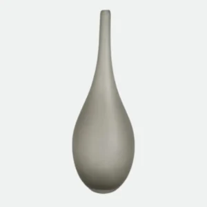 Vaso Estilo Garrafa Em Vidro Cinza Mart 38cm