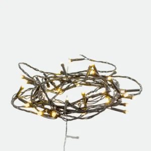 Cordão de Led c/50 Leds Quente Fio Verde 5M 127V Sem conector