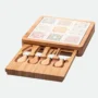 Conjunto 6 pçs para Queijo com Bandeja em Bambu e Tábua Ladrilho 4x23x23cm 20824 - Wolff