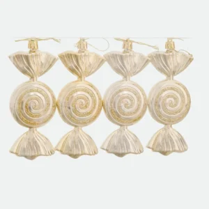 Kit Balas Decorativas Douradas 14cm c/ 4 Peças