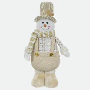 Boneco de Neve Natal em Pé Champanhe 40cm - Florarte