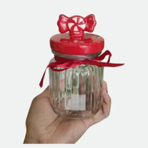 Pote Hermético em Vidro com tampa em Cerâmica Bala 300ml