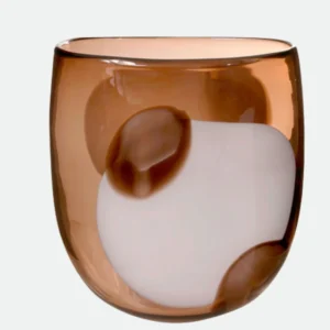 Vaso Decor Vidro Marrom 21,5x19,5cm