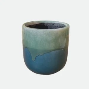Cachepot Cerâmica Verde e Azul 16,5 Diâmetro - Florarte