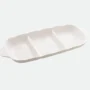 Petisqueira de Porcelana New Bone com 3 Divisórias Butterfly Flower 34cm x 14,5cm x 3,5cm