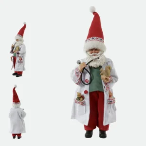 Papai Noel  Veterinário Em Resina 30cm