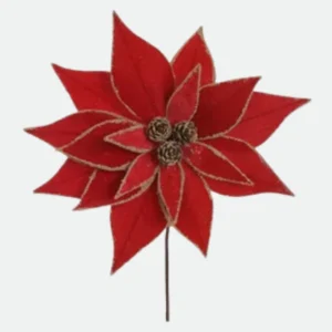 Haste Bico de Papagaio Natal Rustico Vermelho 25cm 30d