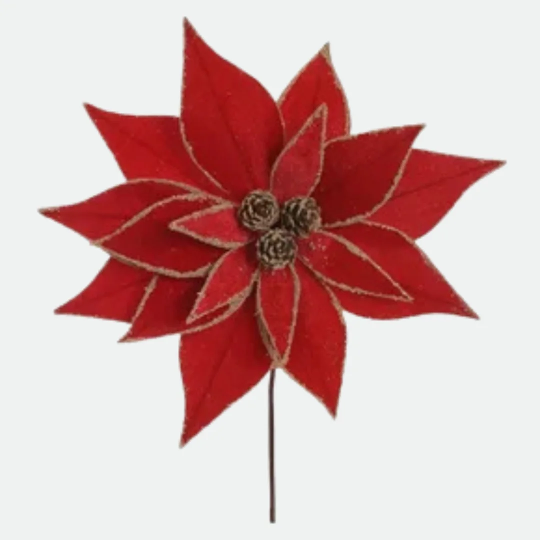 Haste Bico de Papagaio Natal Rustico Vermelho 25cm 30d