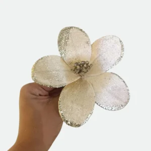 Haste Bico Papagaio Aveludado Champanhe C/ Glitter 14cm - Florarte