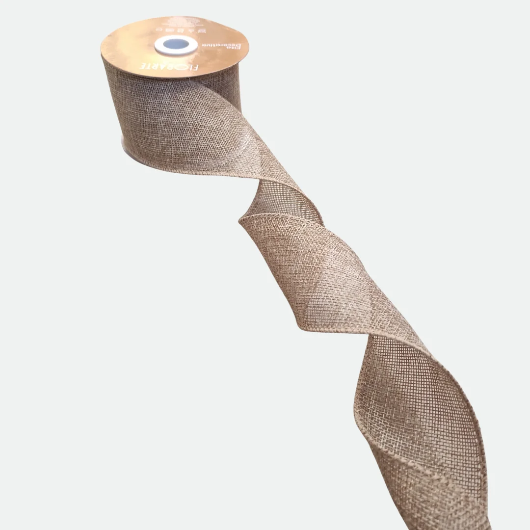 Fita Aramada Juta C/Costura Natural 6,3cmx9,14m