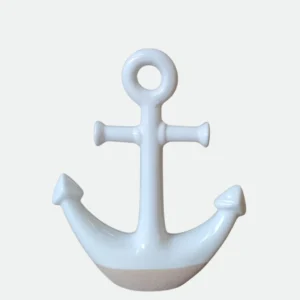 Escultura Decorativa Âncora em Cerâmica Branca19x15x5cm