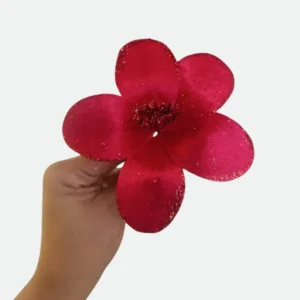 Haste Bico Papagaio Aveludado Vermelho com Glitter 14cm Florarte