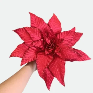 Haste Bico de Papagaio Aveludado com Glitter Vermelho 31cm - Florarte