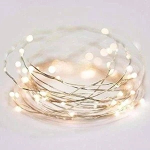 Cordao C/30 Leds Branco Quente Incolor 2,94 à Pilha