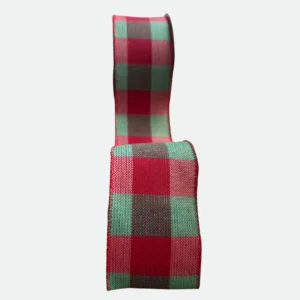 Fita Natalina Xadrez Vermelho e Verde 6,3Cmx9,14m
