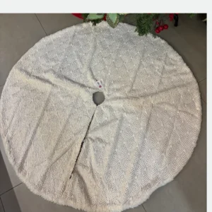 Saia de Árvore Off White c/ Dourado 120Cm em Pelúcia