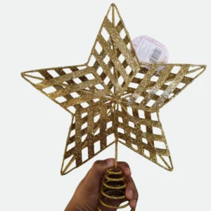 Ponteira Decor Aramada Natal 25Cm Dourada