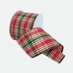 Fita Aramada Tecido Xadrez (Vermelho Verde) 6,3cmX9,14m
