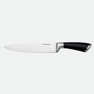 Faca Do Chef Hanzzo Em Aço Inox 2,5mm Com Cabo Preto