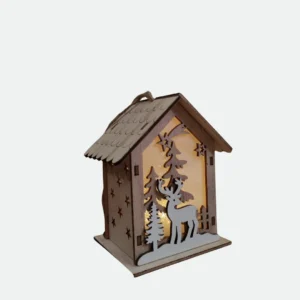 Casa Madeira C/Led 11Cm Natural