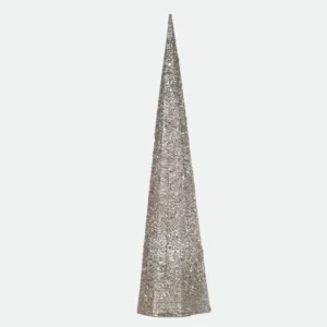 Árvore Cone Decorativa Champanhe – 80cm