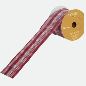 Fita Aramada Xadrez C/Costura (Vermelho e Branco)