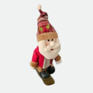 Papai Noel Animado C/Mov. E Som (Vermelho e Bege) 40cm