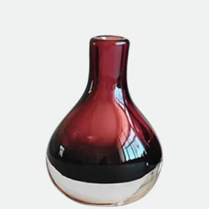 Vaso Murano L´hermitage Cor Vinho E Preto 10x15,5cm