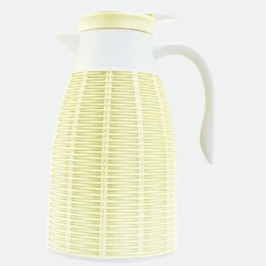 Garrafa Térmica Revestida em Rattan Sintético 1L - Amarela