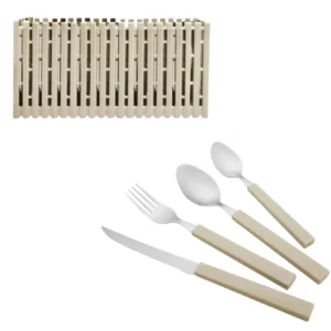 Jogo De Talheres Jardim Em Aco Inox Com Suporte 25 peças