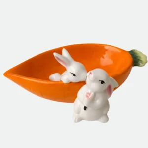 Travessa Cerâmica Cenoura Coelhinhos 26 cm